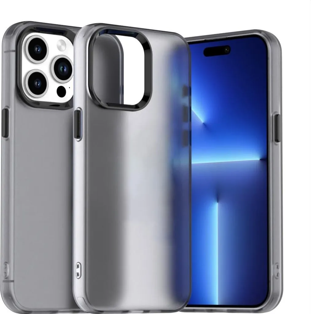 Custodia per Apple iPhone 14 Pro Max - Cover posteriore Phonesta HardFrost Semi-Trasparente - Nero opaco
