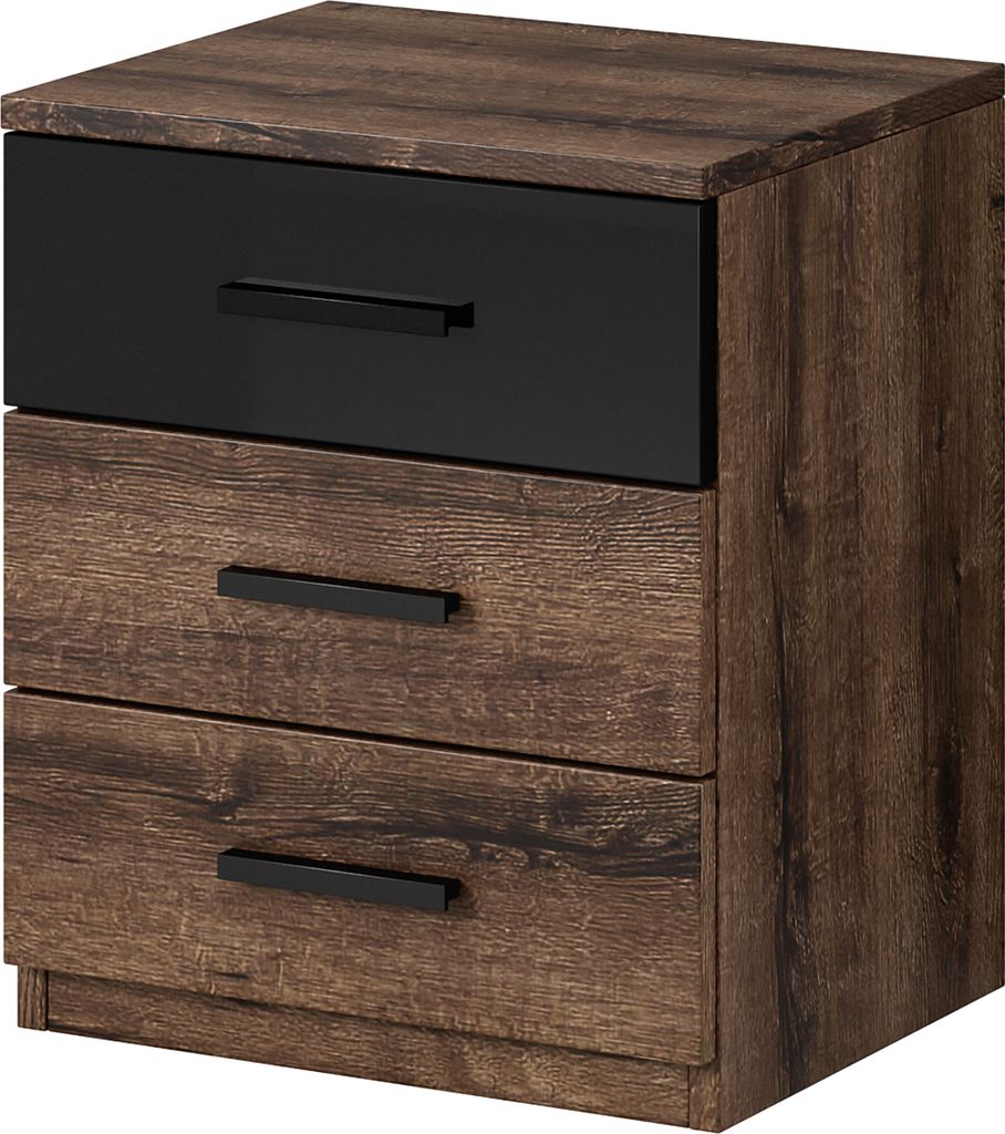 Masseno Nachttisch COSMICO Nachtschrank Beistelltisch für Schlafzimmer 47 x 56 x 42 cm Braun