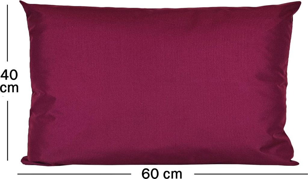 JACK 1x 40x60cm Outdoor Kissenhülle Bezug Lounge Garten Einfarbig, Farbe:Bordeaux