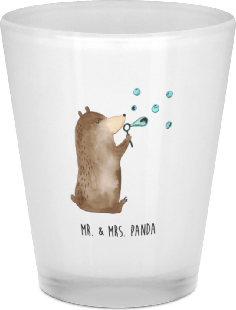 Mr. & Mrs. Panda Schnapsglas Bär Seifenblasen - Transparent - Geschenk, Lustig Sein Glücklich Traurig Happy, Shot Glas, Pinnchen, Likör, Teddy, ...