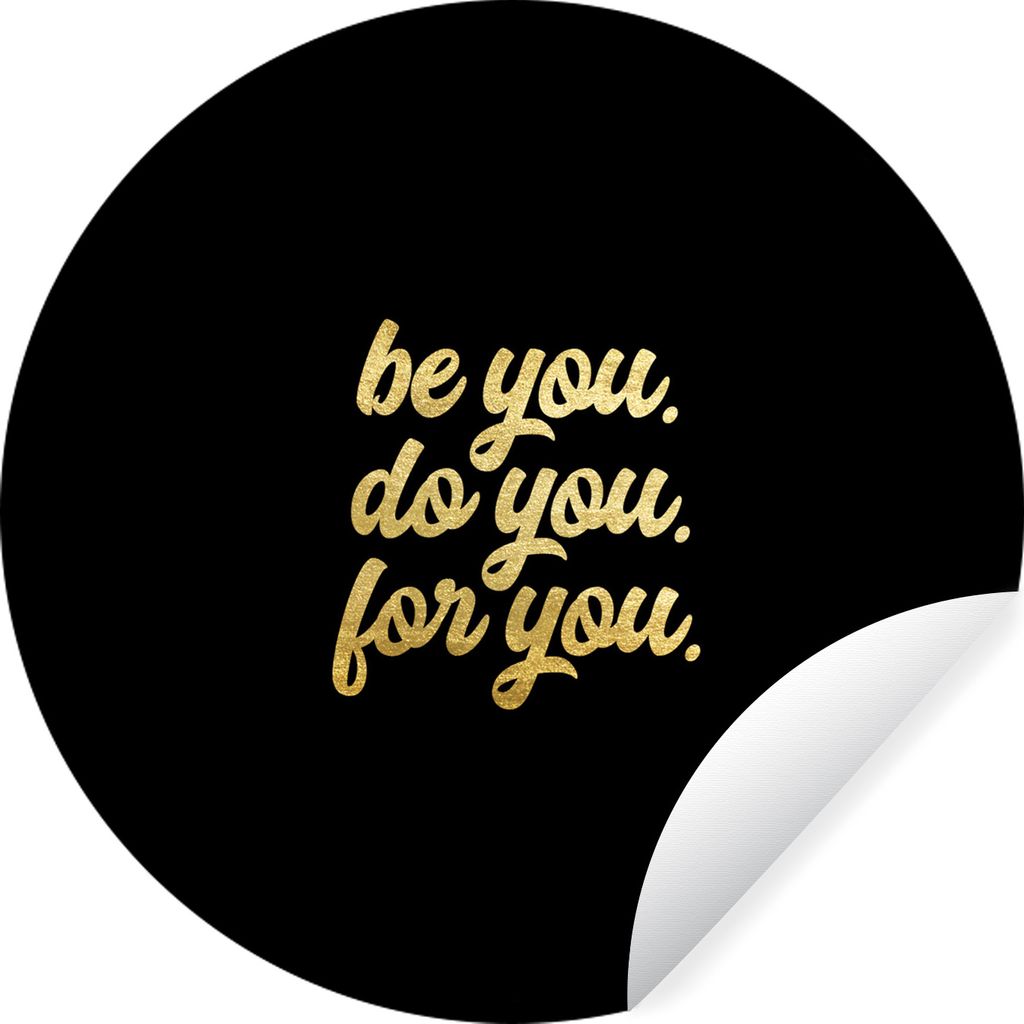 MuchoWow Runde Wandtattoo - Wandsticker Tapete Aufkleber Zuversicht - Gold - Schwarz - Zitat Ø 50 cm Selbstklebend und Repositionierbar - Wandau...