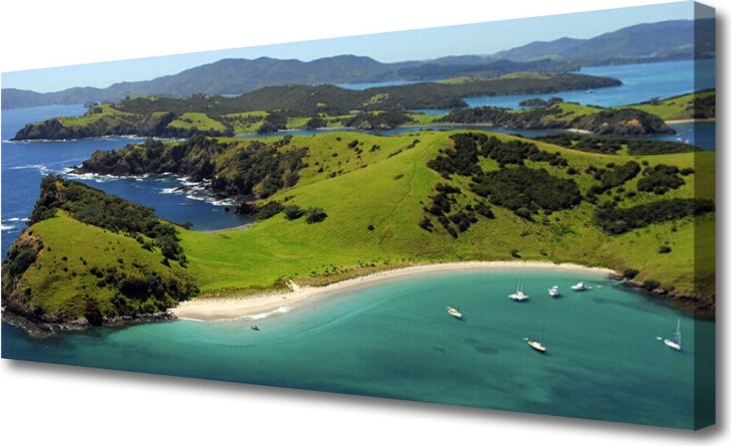 Tulup Leinwand-Bilder 125x50 Wandbild Canvas Kunstdruck Meer Strand Wald Landschaft