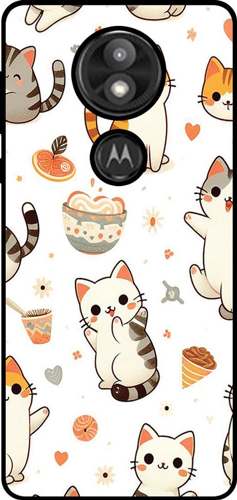 Smartphonica Phone Case Fit für Motorola Moto E5 Plus mit Katze drucken - TPU zurück Abdeckung Fall Katze Design