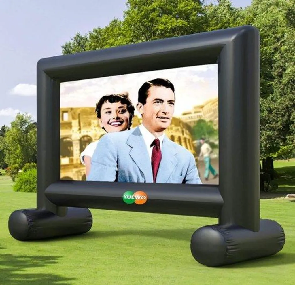 Projecteur de voyage avec écran 124 pouces - Cinéma mobile pour jardin