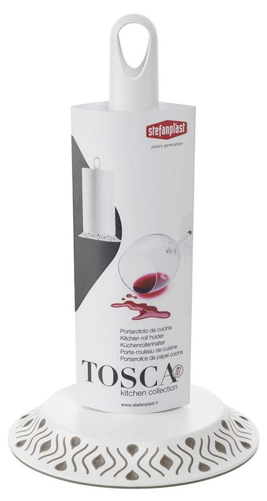 Stefanplast Tosca Küchenpapierhalter Weiß/Tortora Ø 17 cm