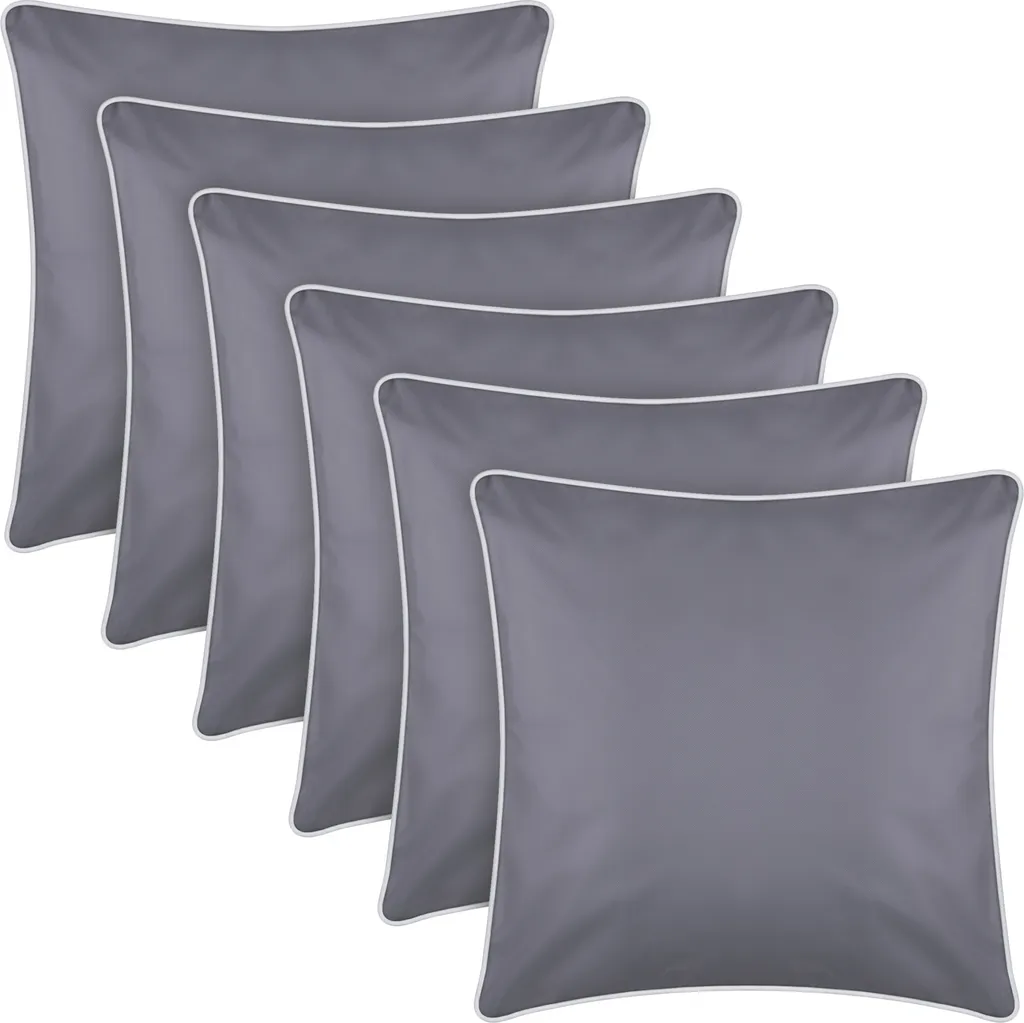 Coussin d'assise de jardin gris foncé lot de 6 pour fauteuil et chaise