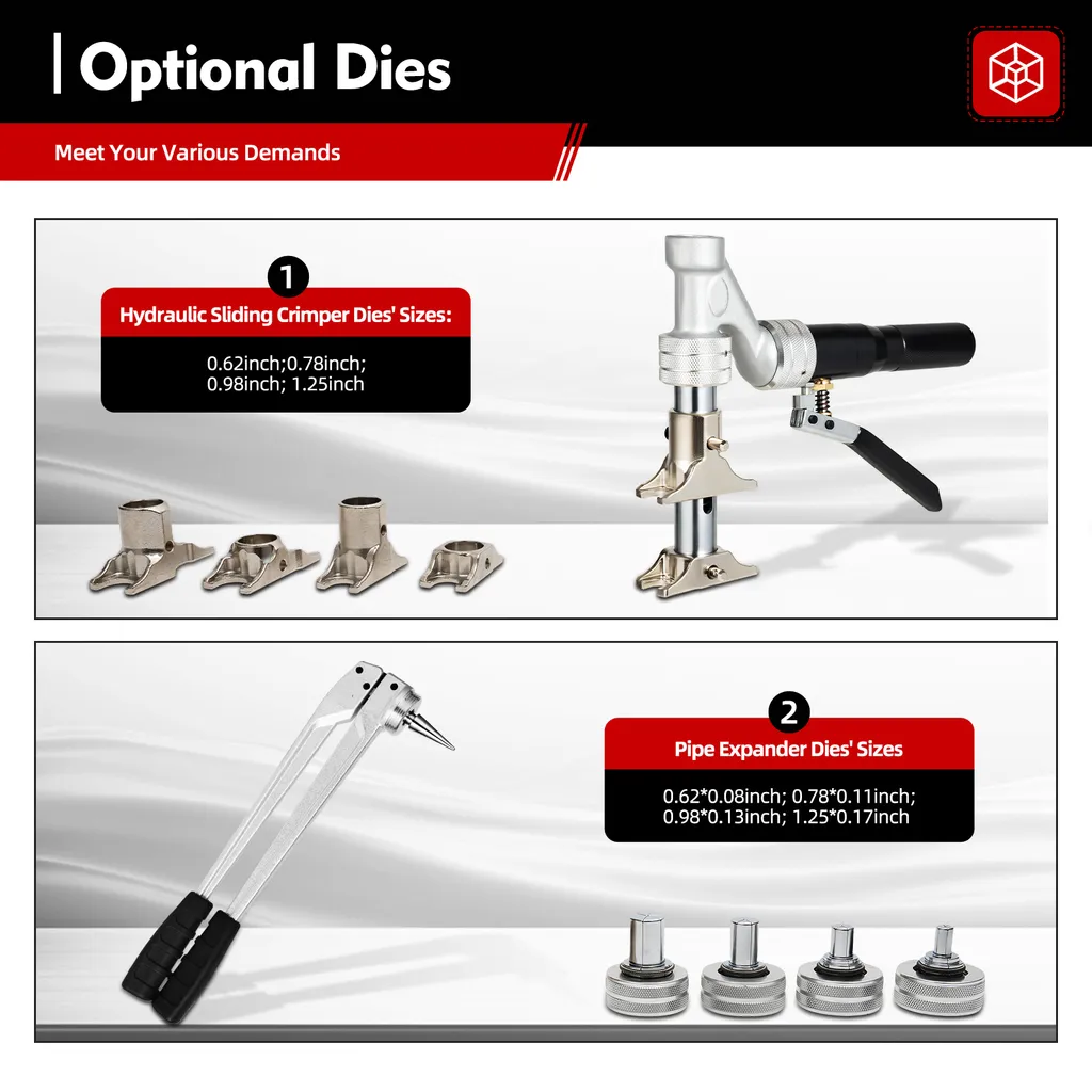 Pince à sertir hydraulique pour raccords à glissement 16 à 32 mm
