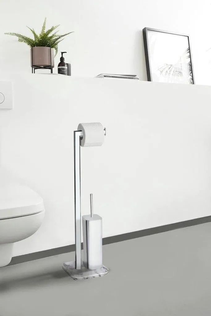 Ensemble de salle de bains en acier chromé avec porte-papier, 22x73x20cm