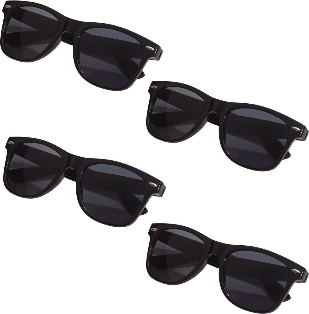 4x Sonnenbrille Pilotenbrille Retro Nerd Horn Party Brille Produktbild 
