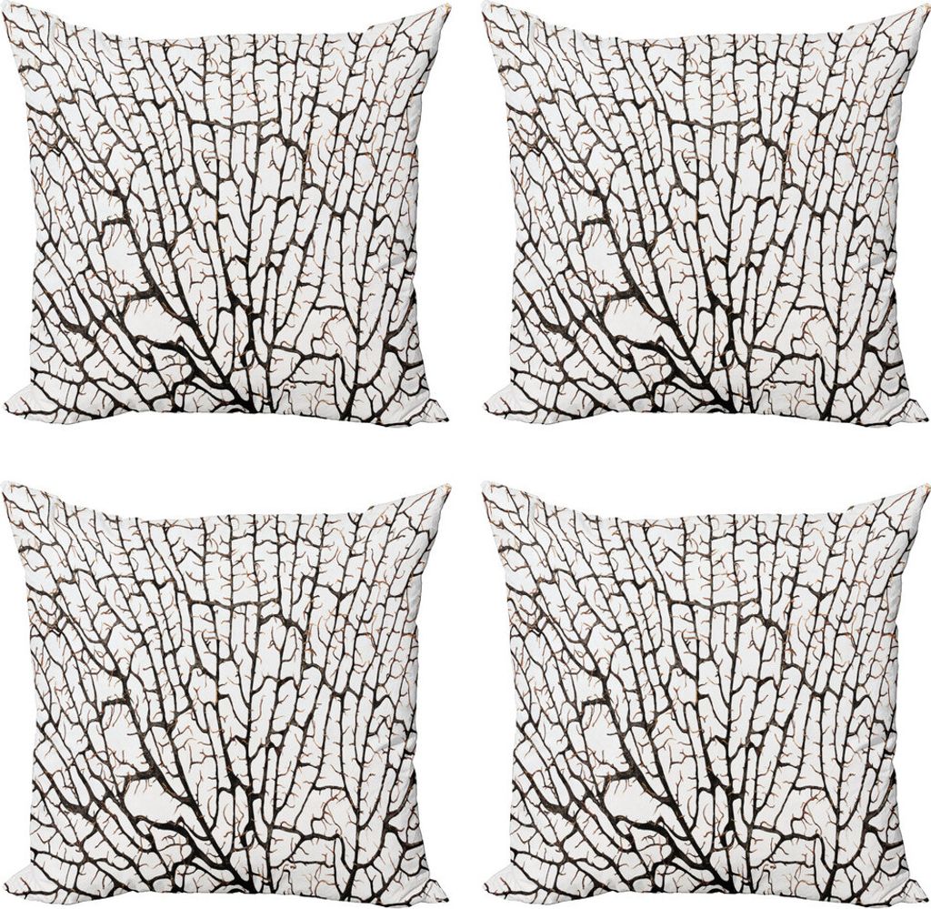 ABAKUHAUS Alter Wald Kissenbezug Set (4 Stück), Gebrochen Ast Brown, Moderner Doppelseitiger Digitaldruck, 50 cm x 50 cm, Beige
