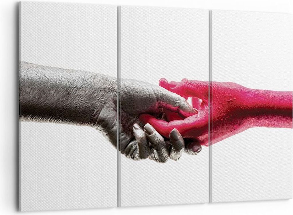 Bild auf Leinwand - Leinwandbild - 3 Teile - Hilfe Hände Symbol - 105x70cm - Wand Bild - Wanddeko - Wandbilder - Leinwanddruck - Bilder - Wanddeko...