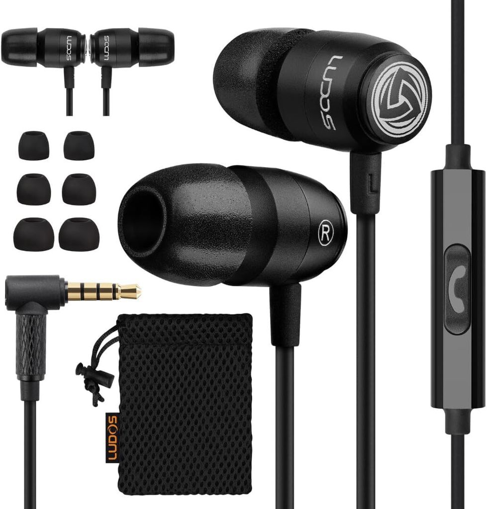 LUDOS Clamor 2 Pro Kopfhörer In Ear Ohrhörer mit Kabel und Mikrofon, Kristallklarer Klang Verwindungsfest, Headphones Ausgeglichene