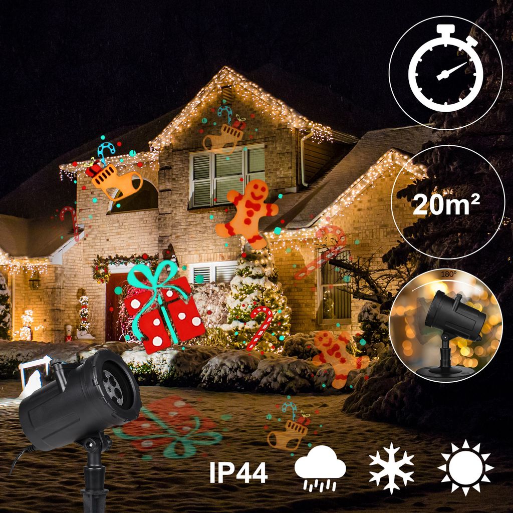 Monzana LED Projektor Außen Weihnachten Innen