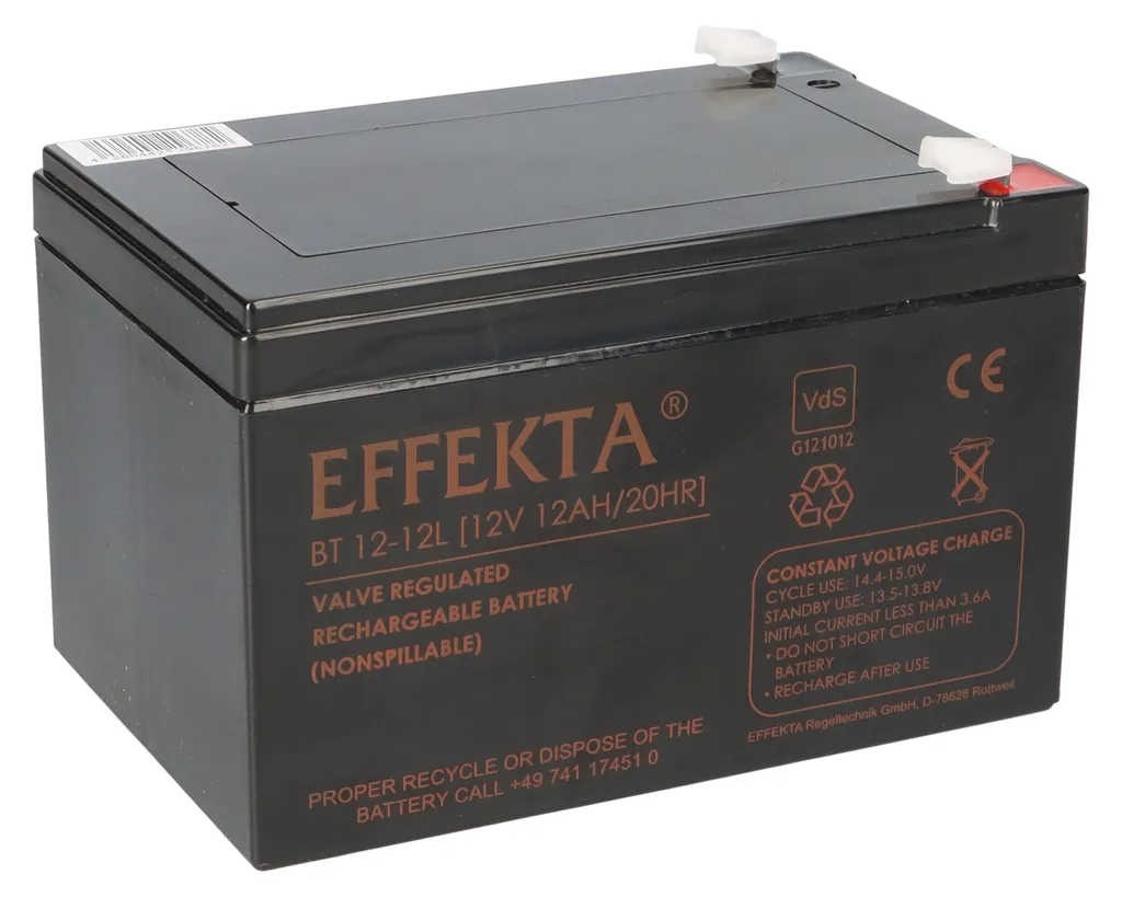 Batterie de Secours 12V 12Ah Effekta BT 12-12L Accumulateur VRLA AGM
