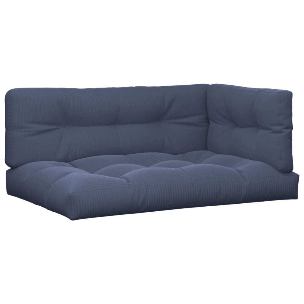 vidaXL Palettenkissen 3 Stk. Marineblau Stoff