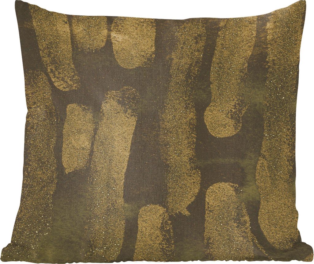 MuchoWow Zierkissen Sofakissen Wohnzimmer Dekokissen 50x50 cm Gold - Schwarz - Luxus - Komfort - Sofakissen