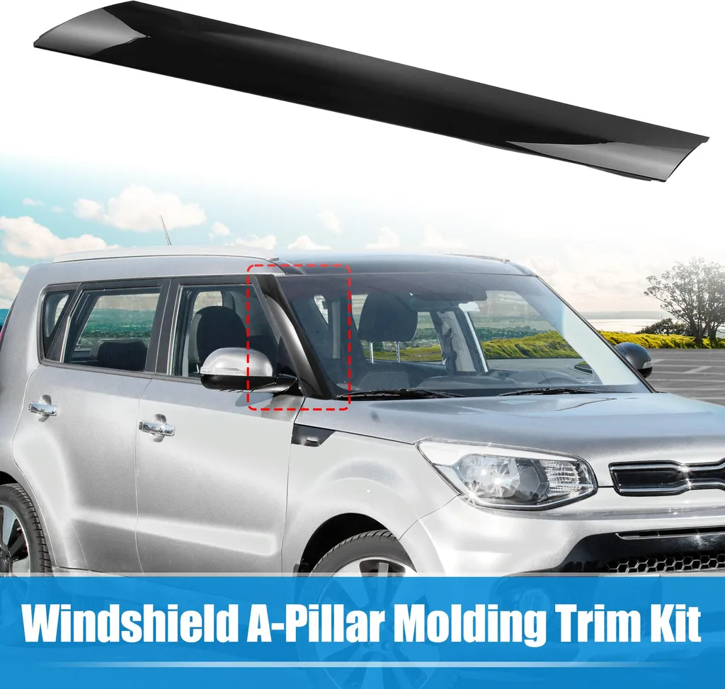 Garniture de Pilier de Pare-brise Droite en ABS Noir Brillant pour Auto