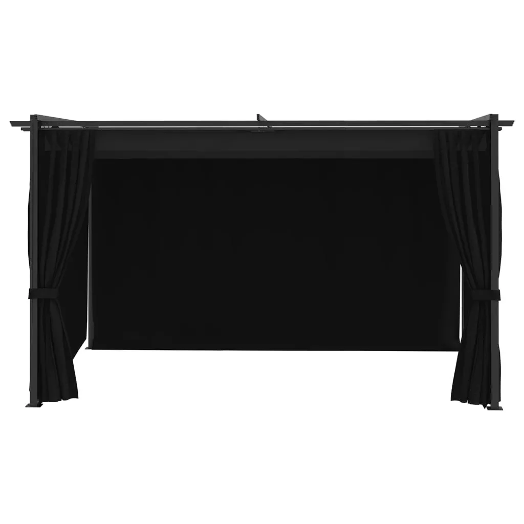 Tonnelle de Jardin Pavillon 4x3m Anthracite avec Toit de Protection - 3