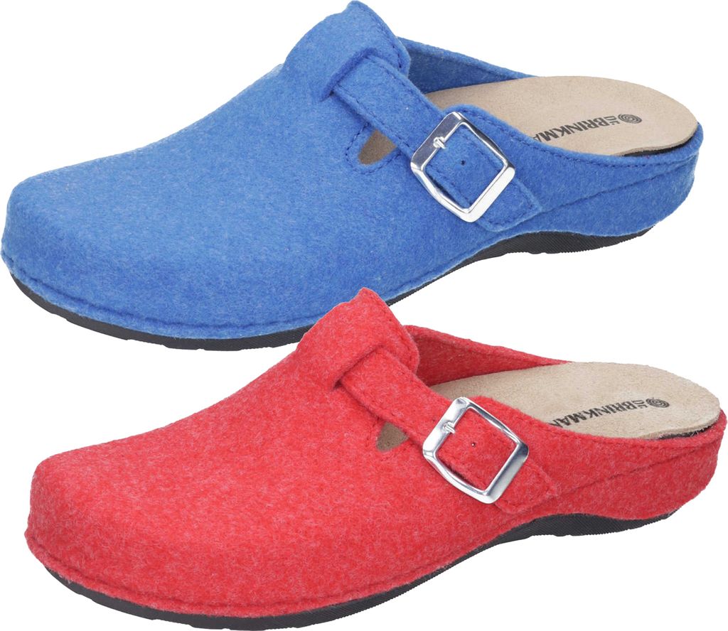 Dr. Brinkmann Damen Hausschuhe Pantoffeln Filz Clogs 320704, Größe:40 EU, Farbe:Rot
