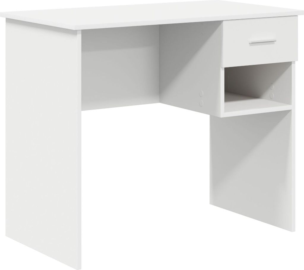 Möbel Tisch mit Stauraum Weiß 90x49.5x75 cm Holzwerkstoff - Schreibtische 869266