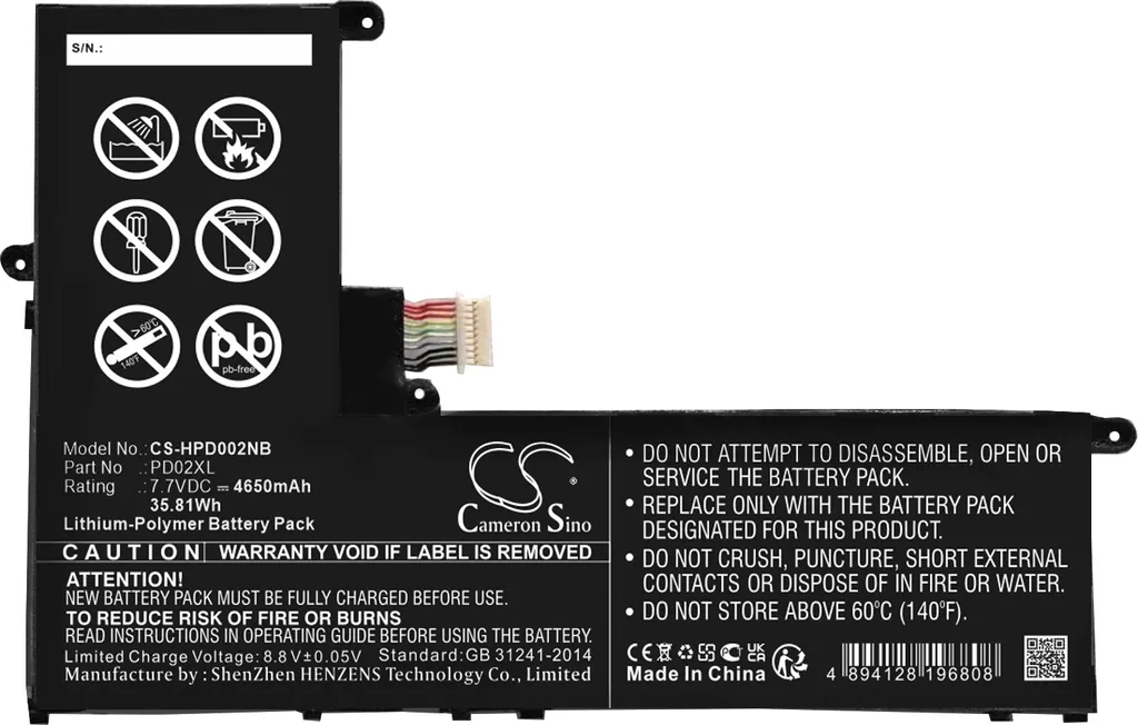 Batterie PD02XL pour PC portable HP compatible M38779-2B1 haute qualité