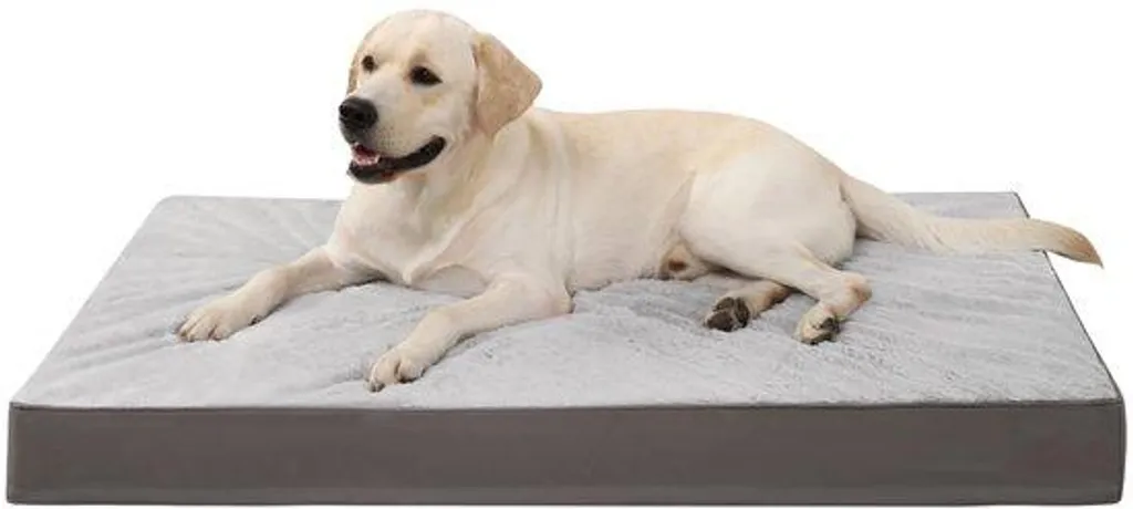 Lit orthopédique pour chien XL déhoussable 111x81 cm gris anthracite
