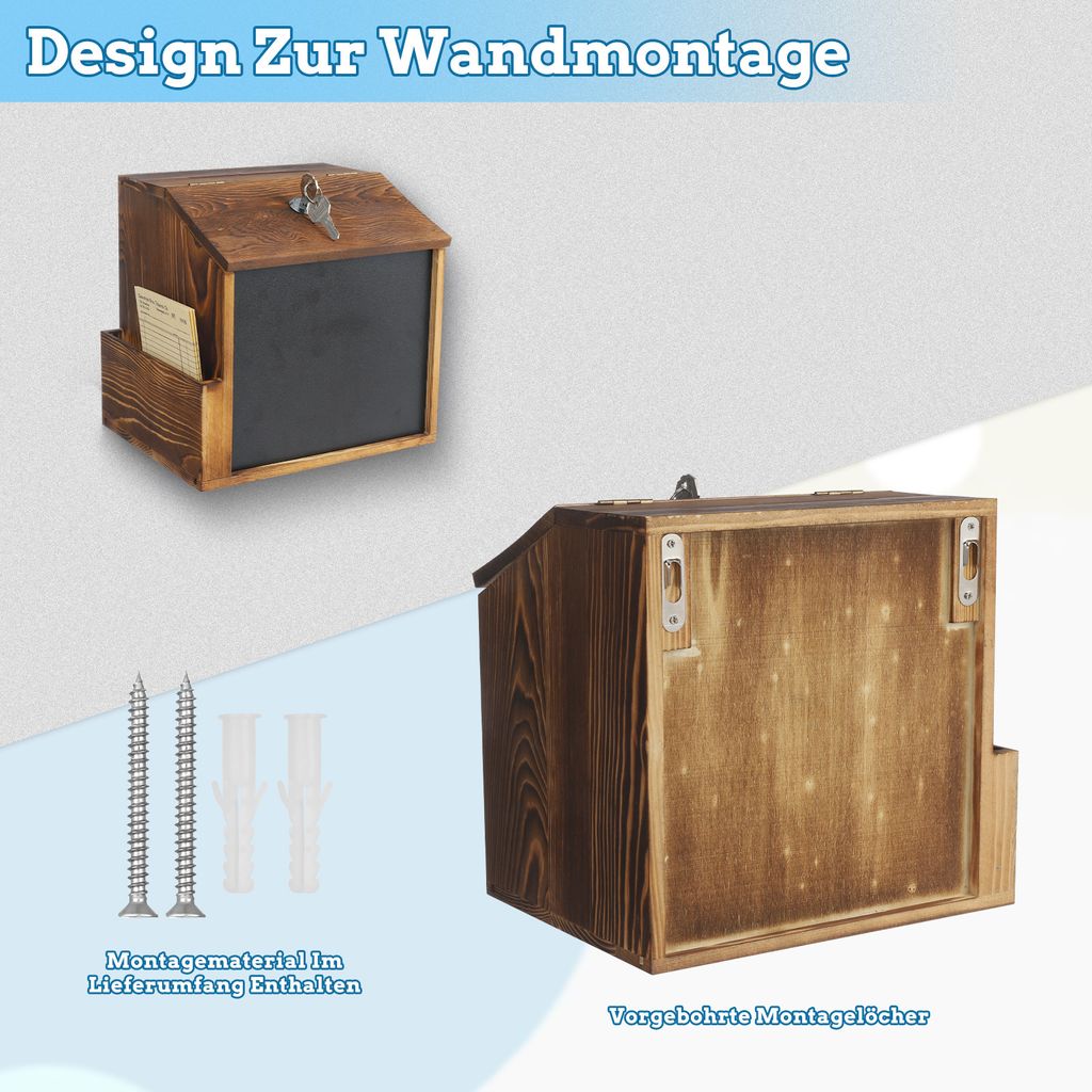 Vorschlagsbox, Spendenbox, Briefkasten zur Wandmontage, Produktbild 6