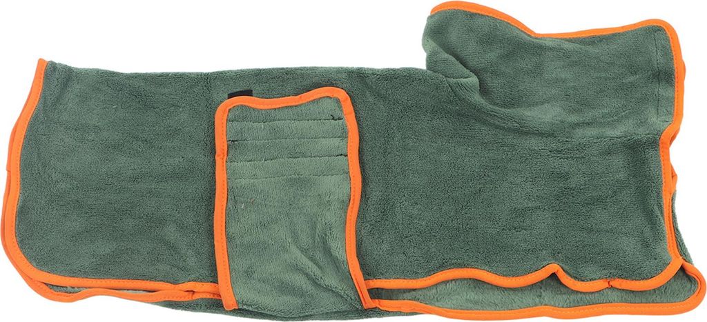 Hunde-Trocknungsmantel, schnelle Wasseraufnahme, hält warm, Haustier-Bademantel für Welpen, große Hunde, Grün, L