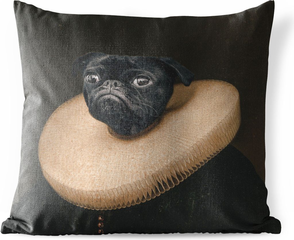 MuchoWow Outdoor Kissen - Hund - Kleidung - Mittelalter - 60x60 cm - Wetterfest - Lounge Kissen - Dekoration - Schlaf Kissen