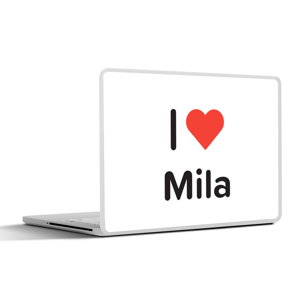 MuchoWow Laptop Aufkleber Sticker Cover Ich liebe - Mila - Mädchen 30x22 cm - Laptop-Sticker