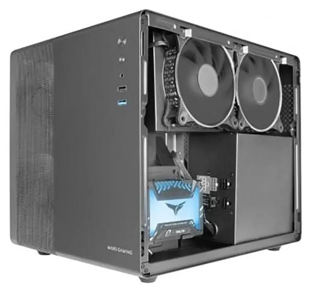 Mars Gaming MC-MPRO Boîtier PC Micro-ATX Argenté Design Mesh Premium