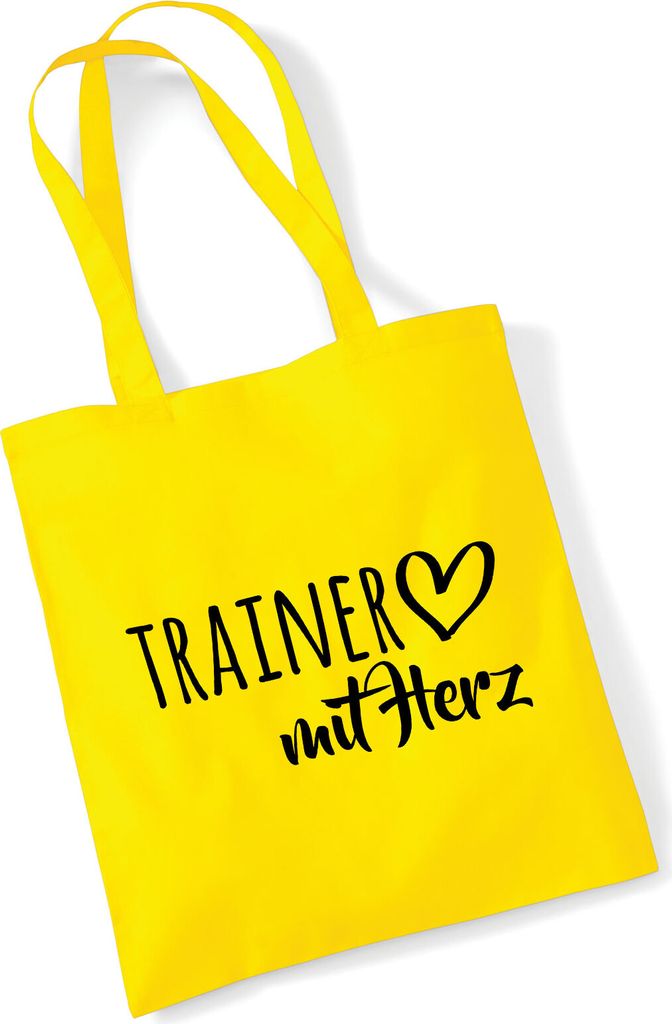 Huuraa Jutebeutel Trainer mit Herz 10 Liter Yellow Baumwolle Tasche Geschenkidee
