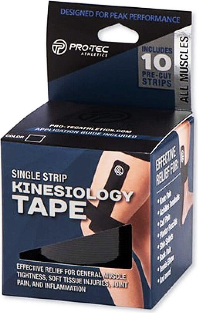PROTEC Kinesiology Tape Streifen schwarz
