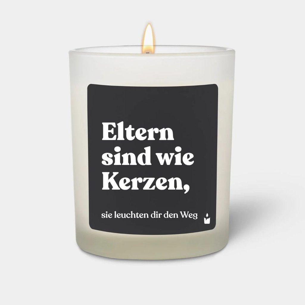 ChattyCandles Duftkerze Woody Eltern sind wie Kerzen, sie leuchten dir den Weg