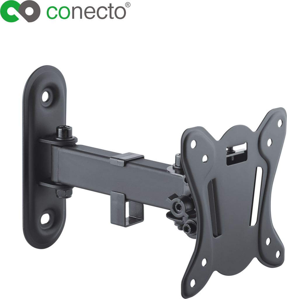conecto CC50267 Wandhalterung für TV Geräte mit 33-69 cm (13-27 Zoll), neigbar: -12° bis 3°, schwenkbar: -90° bis 90°, Wandabstand: 65-200mm,...