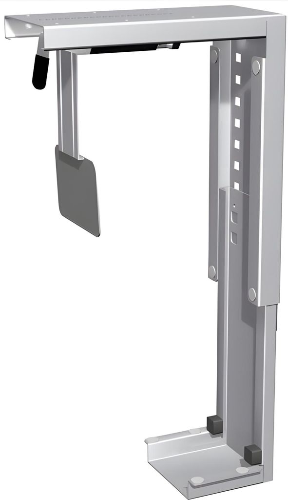 CPU-Halter, BxTxH 78-220x122x307-532 mm, silber, zur Montage unter der Tischplatte