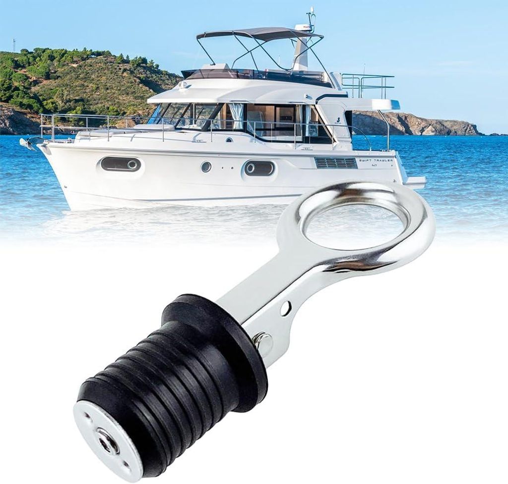 Bootsablaufstopfen aus Edelstahl 316, fš¹r 25-mm-Ablaufl?cher, Marine-Gummiablaufstopfen, Zubeh?r fš¹r Boote, Yachten und Kajaks