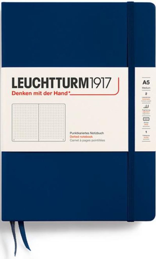 Leuchtturm 342925, Einfarbig, Navy, A5, 251 Blätter, 80 Produktbild 