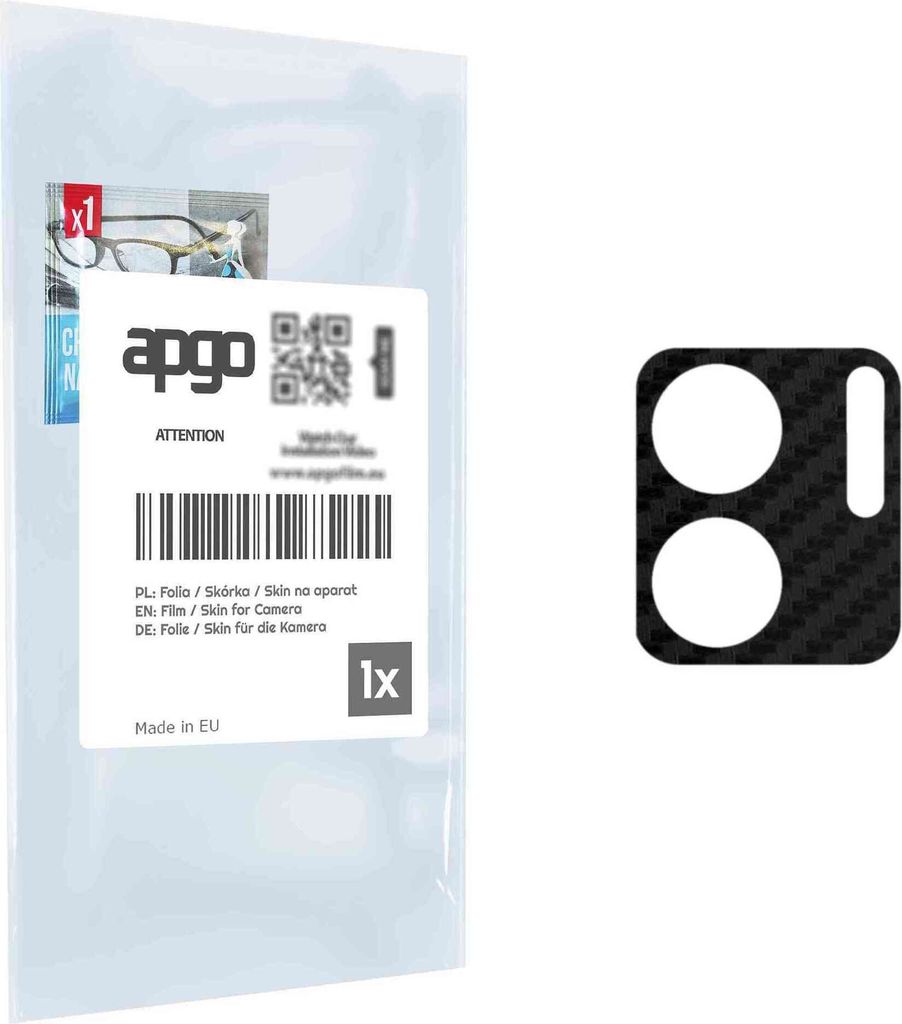 apgo Objektivschutz-Folie, Kameraschutz kompatibel mit Doogee N50, Carbon-Imitation, Rückseite Schutzfolie für Kamera-Insel, Hinten Folie, kratzf...