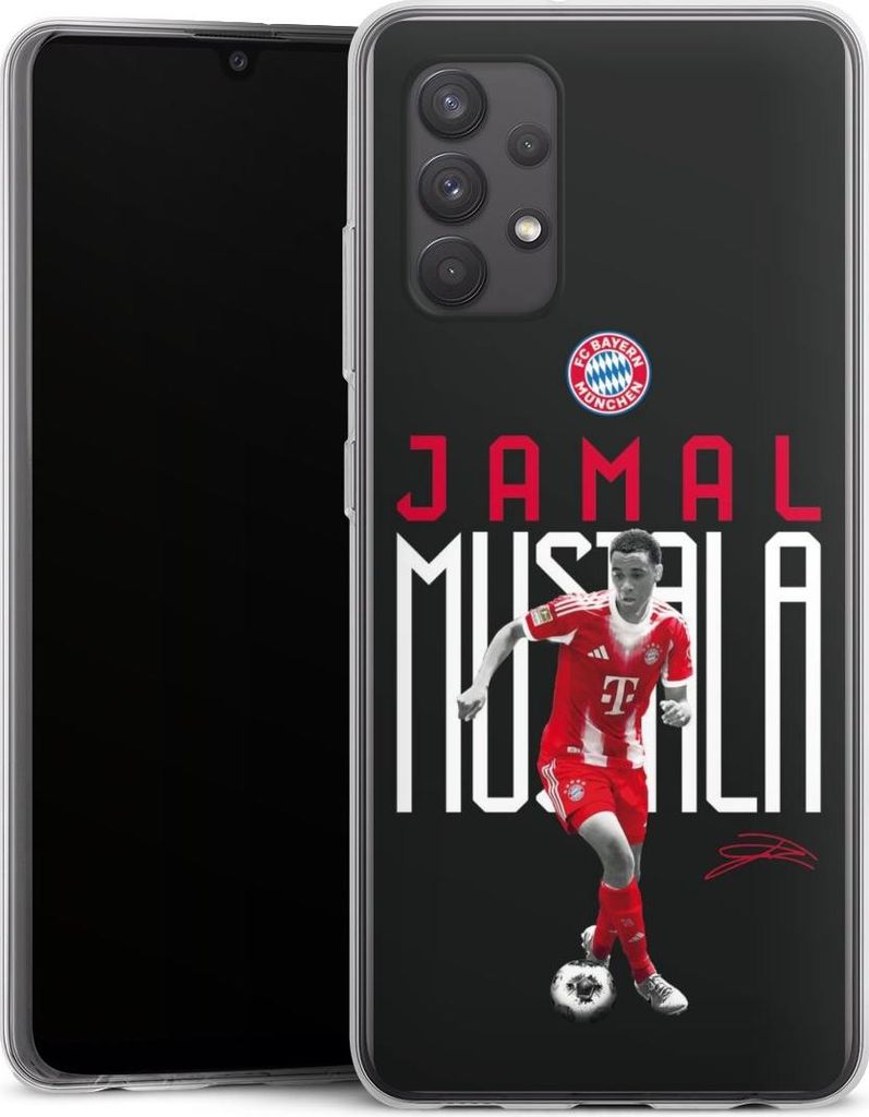 DeinDesign Handyhülle für Samsung Galaxy A32 4G Silikon Hülle Case Smartphone Schutzhülle FC Bayern München Offizielles Lizenzprodukt Jamal Mu...
