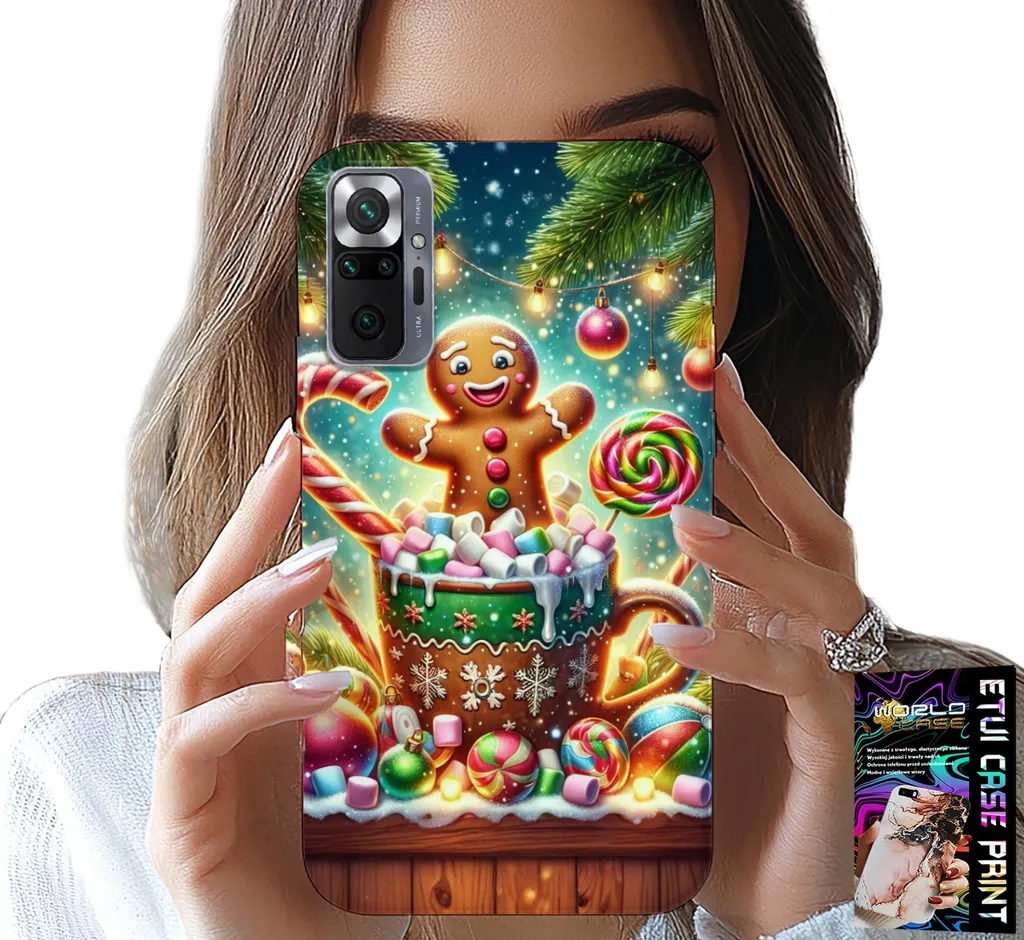 Cover Xiaomi Note 10 Pro Natale Pan di Zenzero con Protezione Vetro 9H