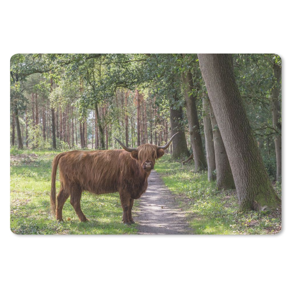 MuchoWow Mauspad Mousepad Schottischer Highlander - Kröte - Baum 27x18 cm - Mousepads - Maus Mat - Pad - Mausunterlage - Büroartikel - Desk Matten