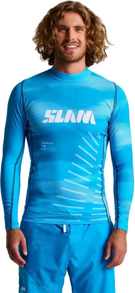 Maillot de Bain Anti-UV Slam Foil Bleu pour Naviguer au Soleil Homme M