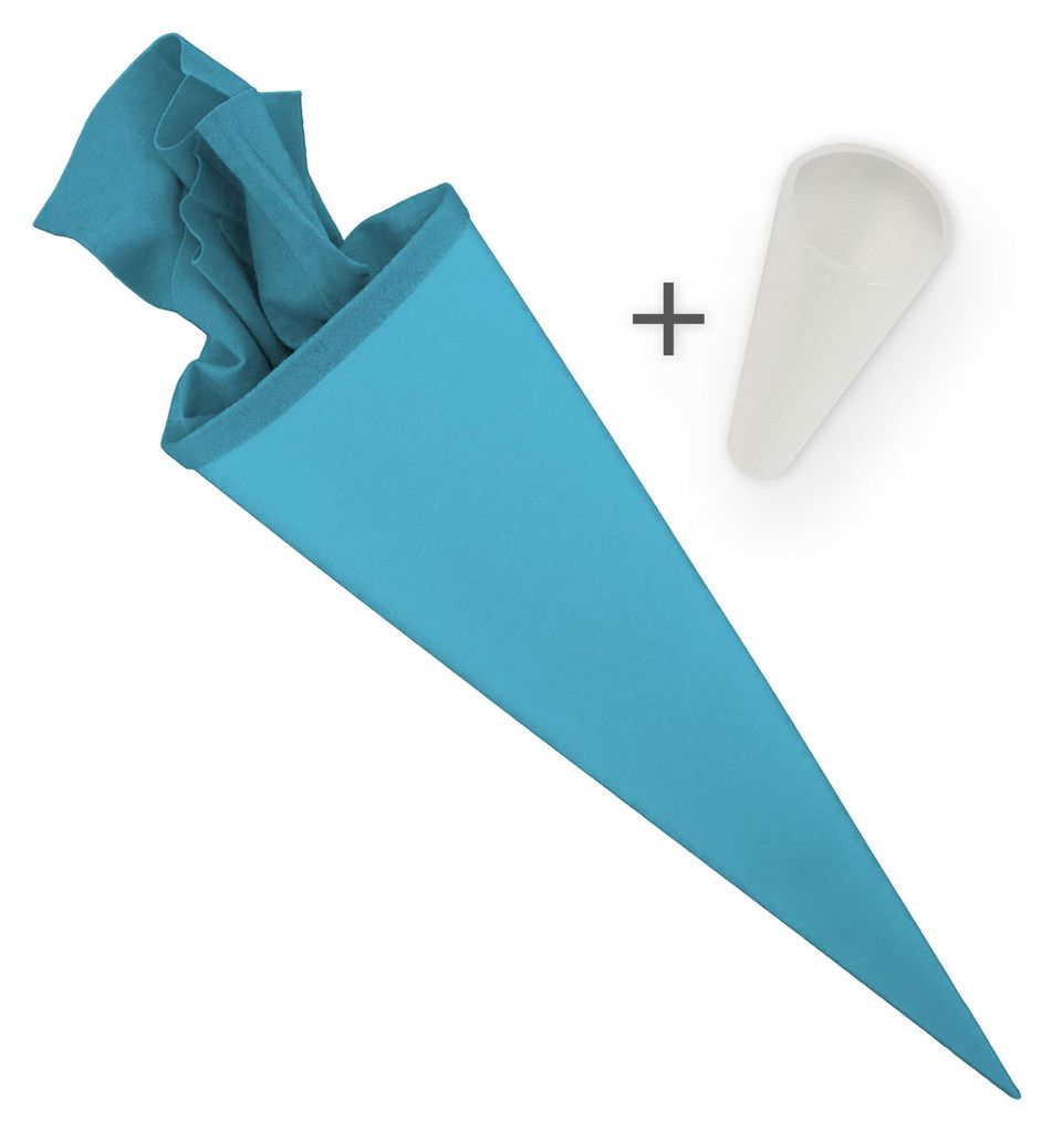itenga Set Pazifikblau Bastelschultüte Rohling 70 cm rund + Spitzenschutz