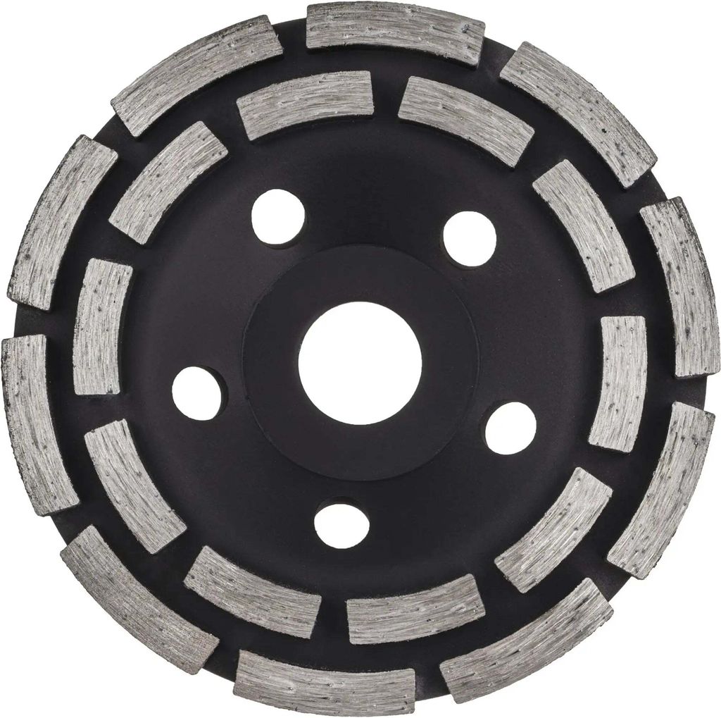 A close-up, top-down view of a diamond grinding cup wheel.