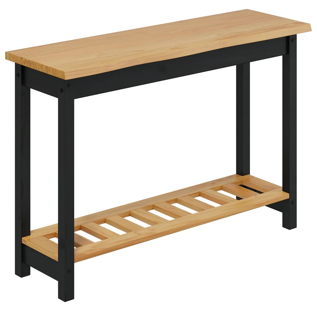 Console d'entrée noire VidaXL EKAI table d'appoint avec étagère basse