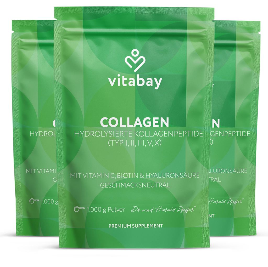 Vitabay Kollagen Pulver Komplex 3x1 kg Hochdosiert – Produktbild 