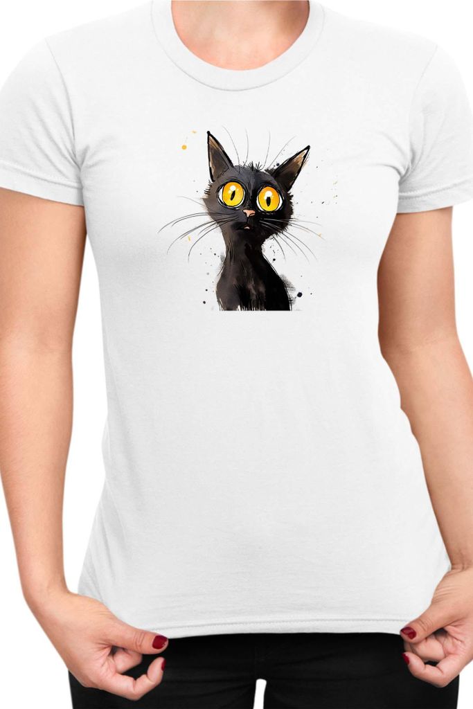 Damen T-Shirt Funny Cats Breeds Bombay Cat 015, Lady XS / Weiß
