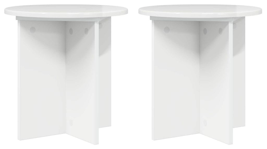vidaXL Pflanzenständer 2 pcs Hochglanz Weiß 40 x 40 x 40 cm