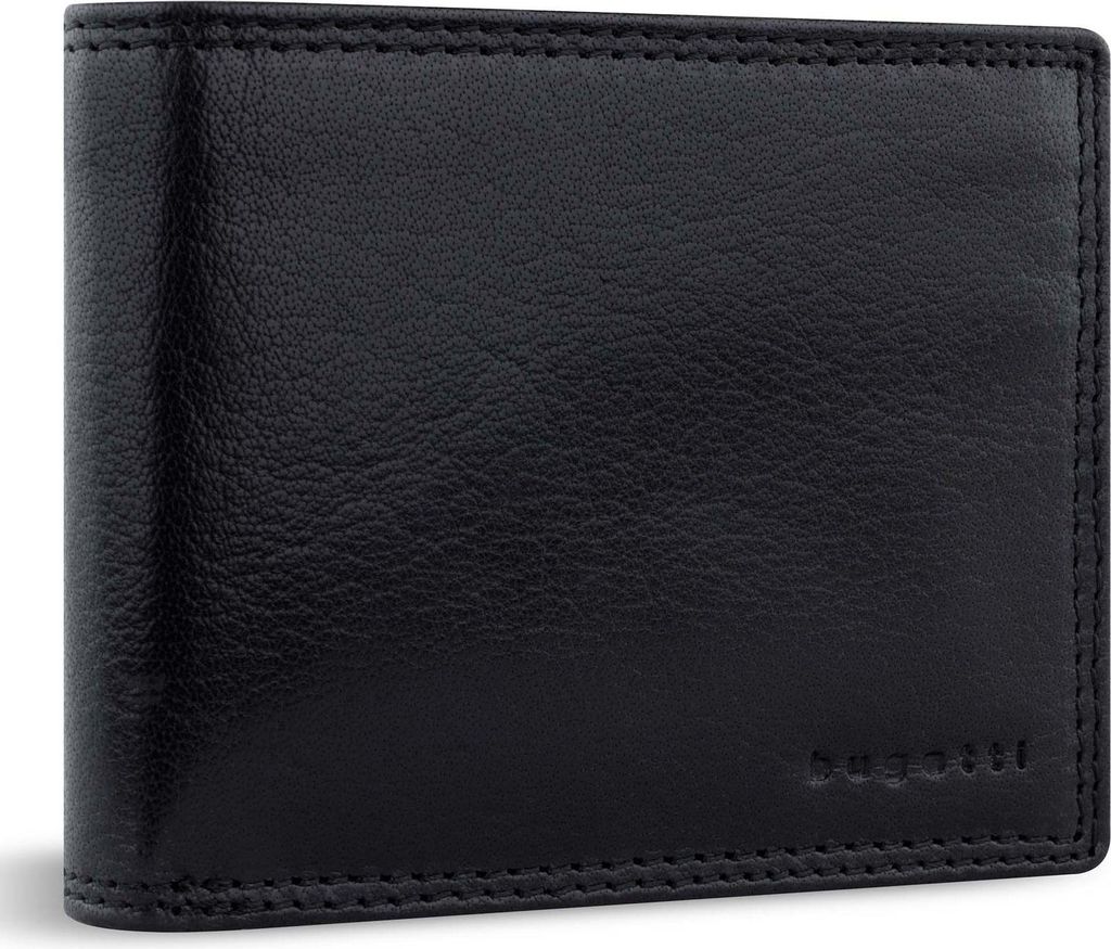 bugatti Leder Geldbörse Savona Wallet With Flap 8CC Black schwarz